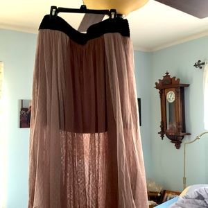 Free people two layered lace skirt with satin inner miniskirt